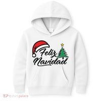 Feliz Navidad Spanish Christmas Santa Hat Merry Christmas Kids Hoodie thumb 0
