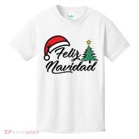 Feliz Navidad Spanish Christmas Santa Hat Merry Christmas Kids T-Shirt thumb 0
