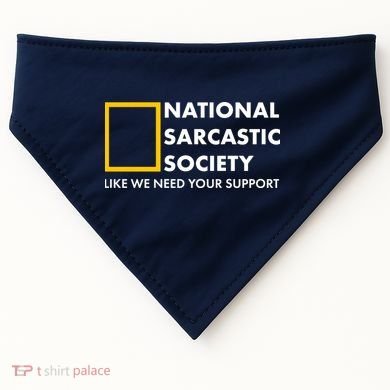 Funny National Sarcastic Society USA-Made Doggie Bandana