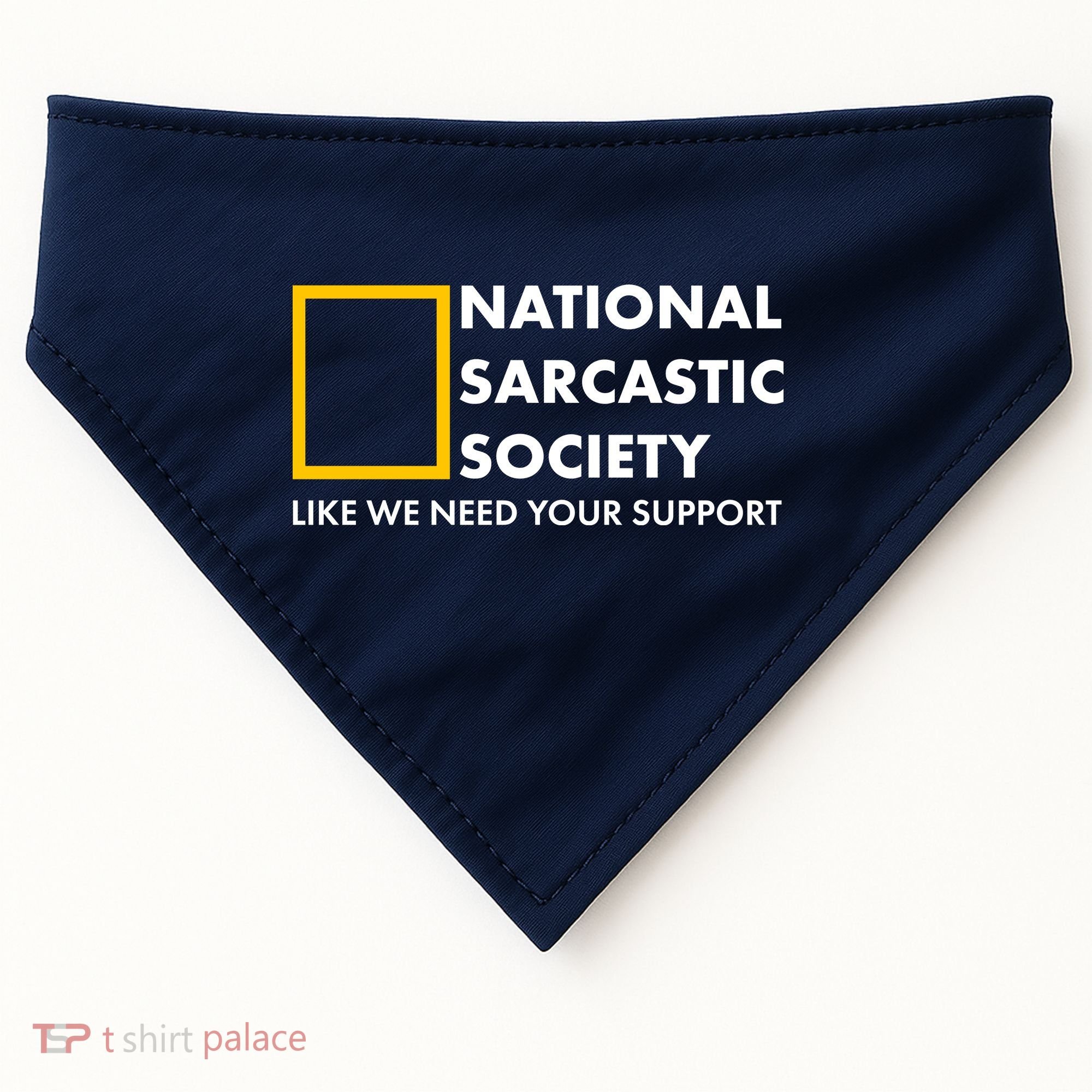 Funny National Sarcastic Society USA-Made Doggie Bandana