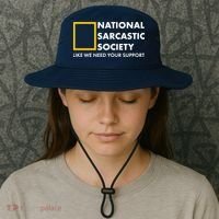 Funny National Sarcastic Society Bucket Hat thumb 3