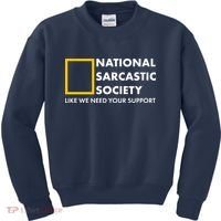 Funny National Sarcastic Society Kids Sweatshirt thumb 0
