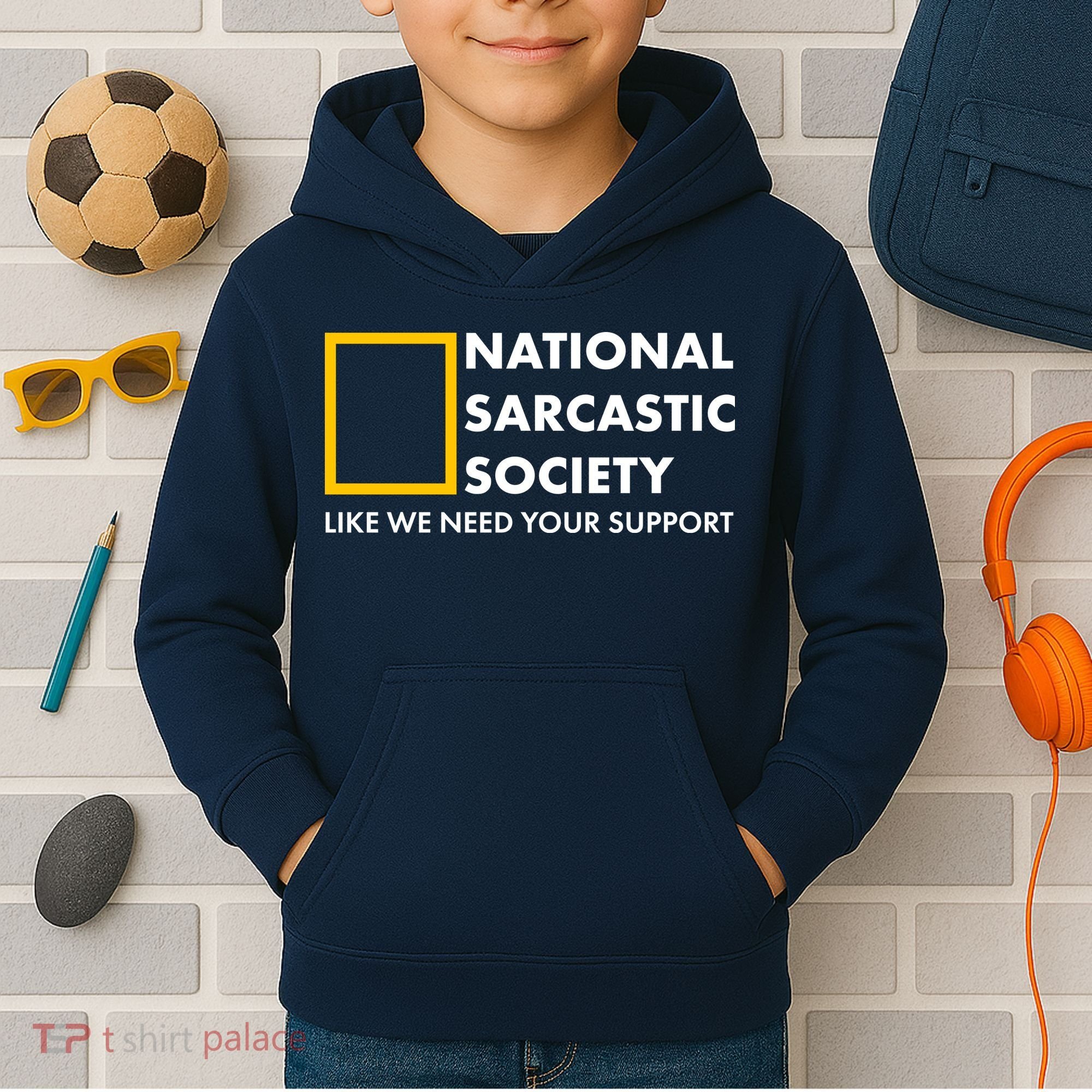 Funny National Sarcastic Society Kids Hoodie