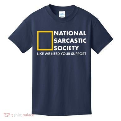 Funny National Sarcastic Society Kids T-Shirt