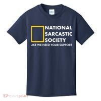 Funny National Sarcastic Society Kids T-Shirt thumb 0