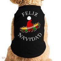Feliz Navidad' Santa Hat Sombrero Funny Christmas in Mexico Doggie Tank thumb 0