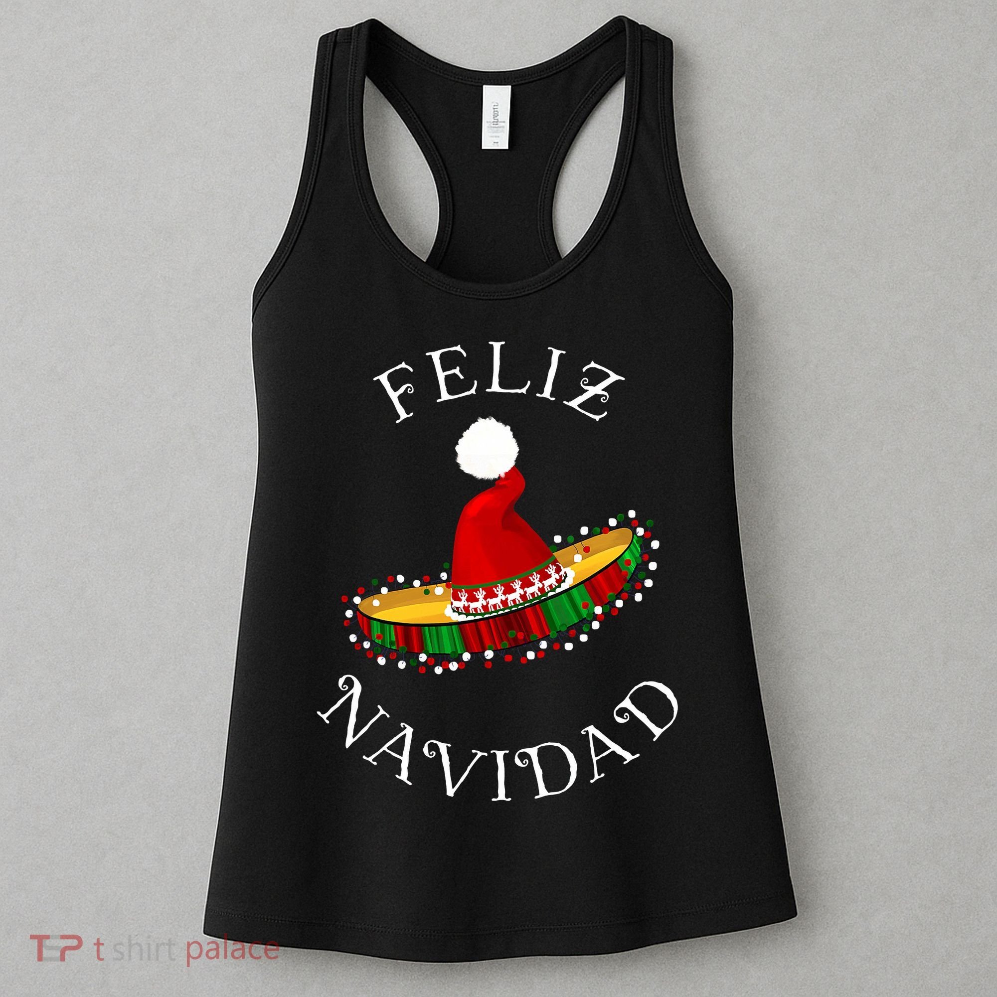 Feliz Navidad' Santa Hat Sombrero Funny Christmas in Mexico Women's Tank Top