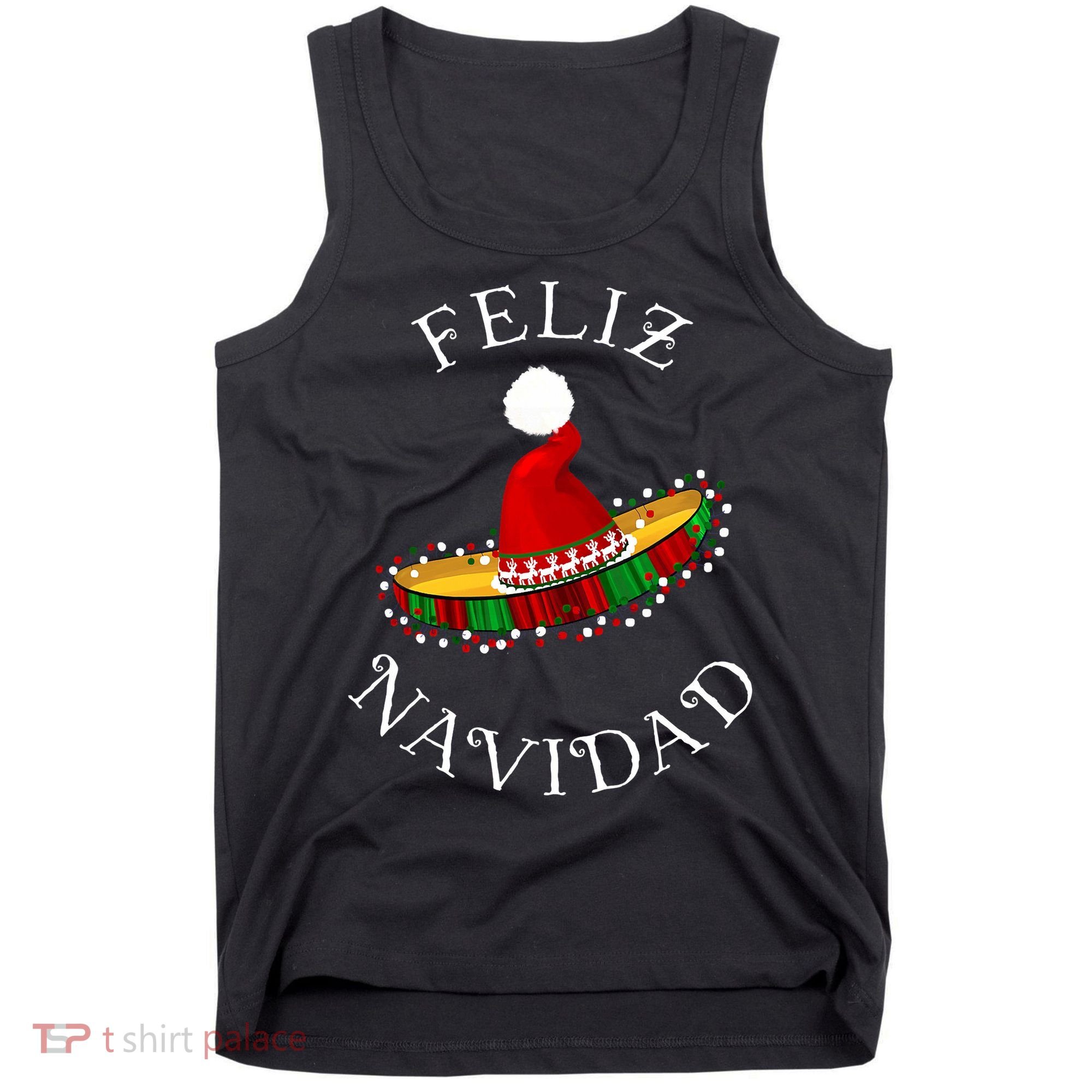 Feliz Navidad' Santa Hat Sombrero Funny Christmas in Mexico Tank Top