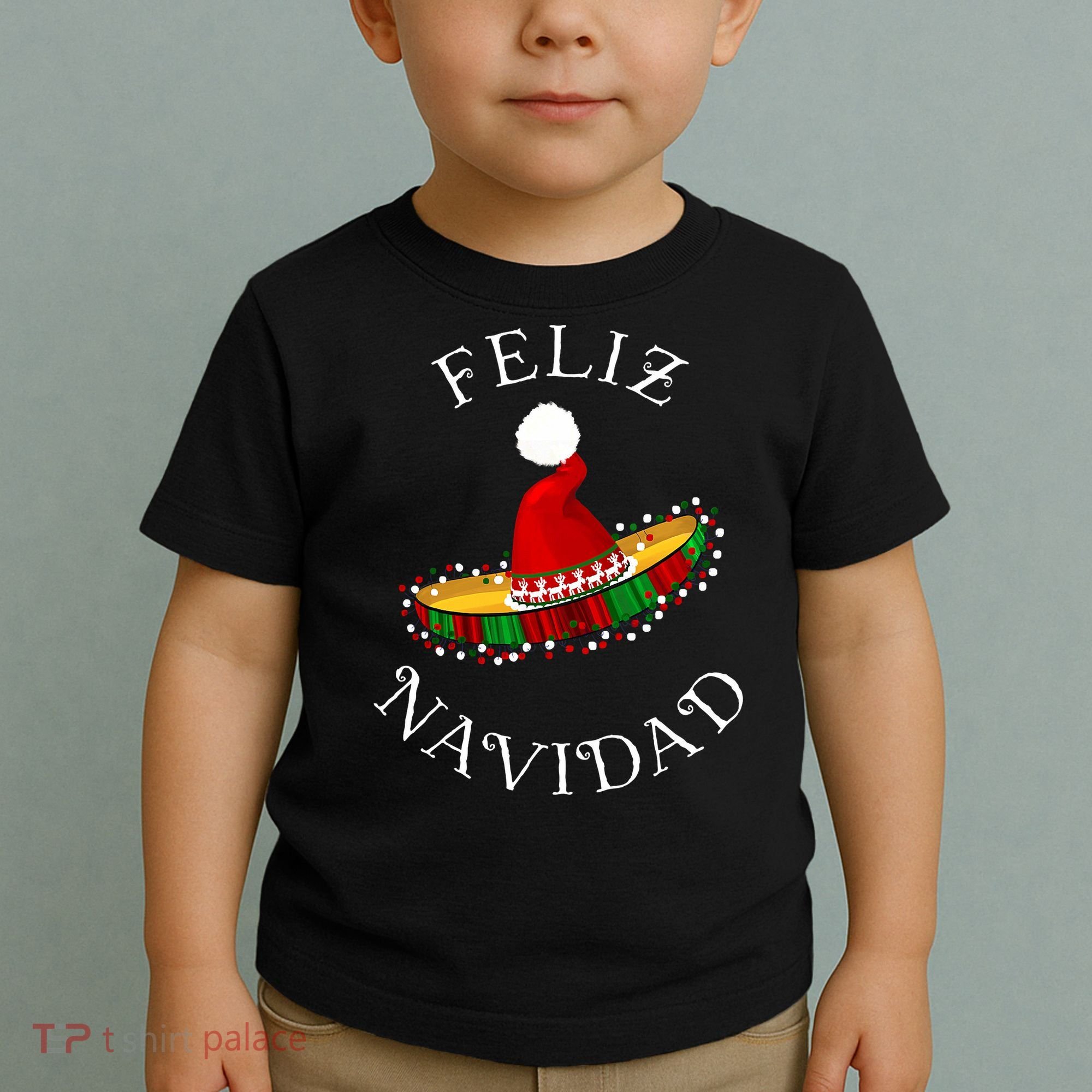 Feliz Navidad' Santa Hat Sombrero Funny Christmas in Mexico Toddler T-Shirt