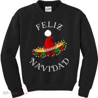 Feliz Navidad' Santa Hat Sombrero Funny Christmas in Mexico Kids Sweatshirt thumb 0