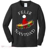 Feliz Navidad' Santa Hat Sombrero Funny Christmas in Mexico Kids Long Sleeve Shirt thumb 0