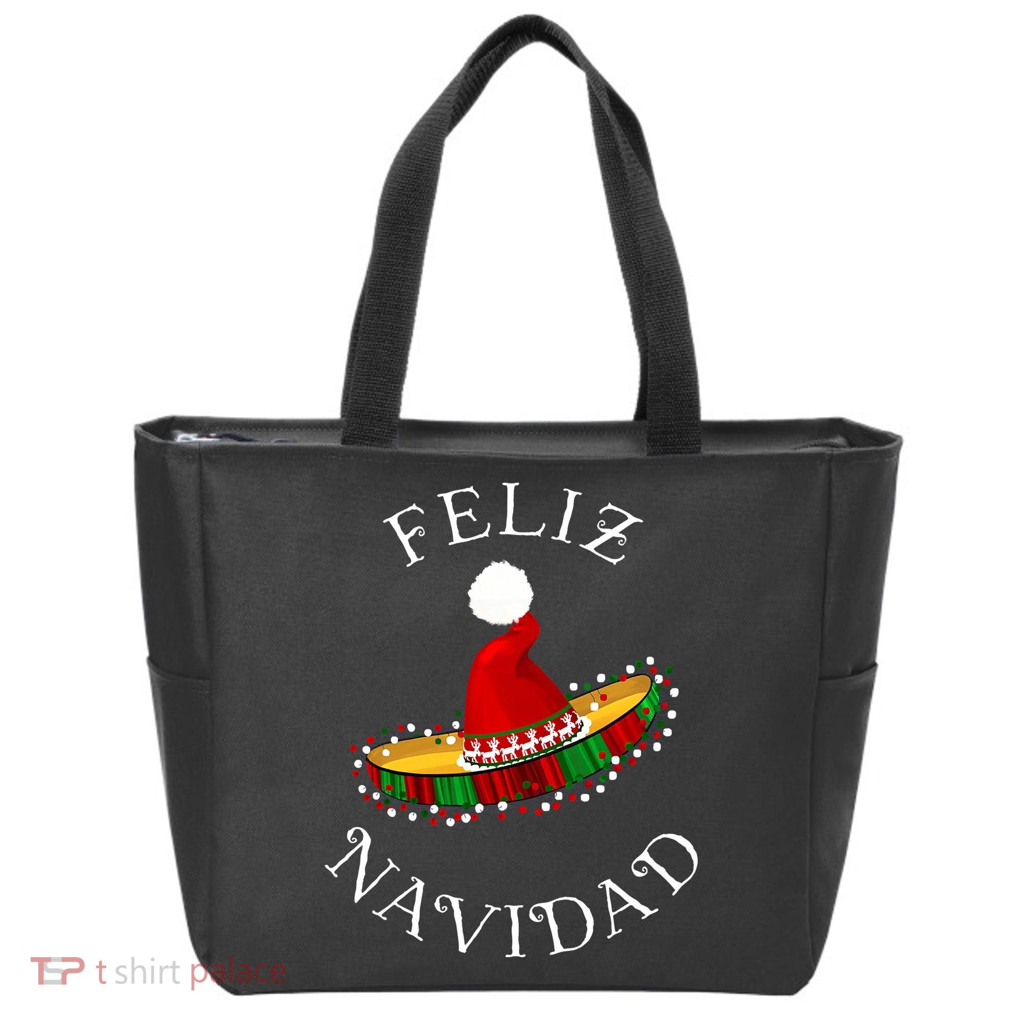 Feliz Navidad' Santa Hat Sombrero Funny Christmas in Mexico Tote Bag