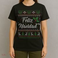 Feliz Navidad Spanish Merry Christmas T-Shirt thumb 4