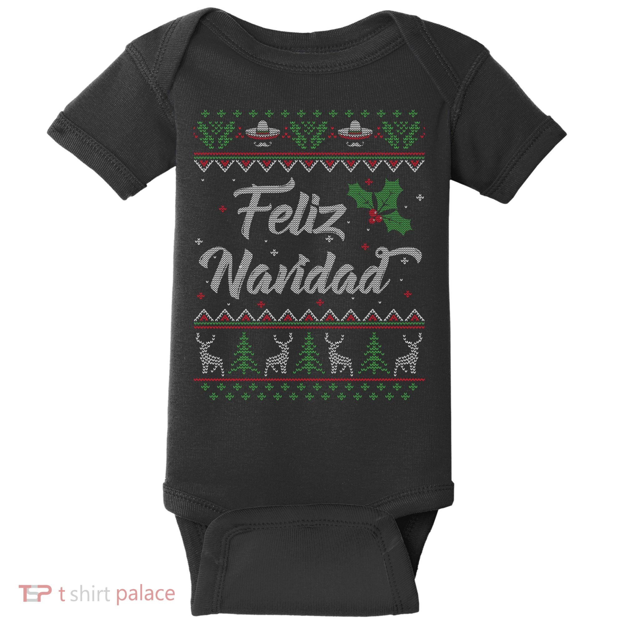 Feliz Navidad Spanish Merry Christmas Baby Bodysuit