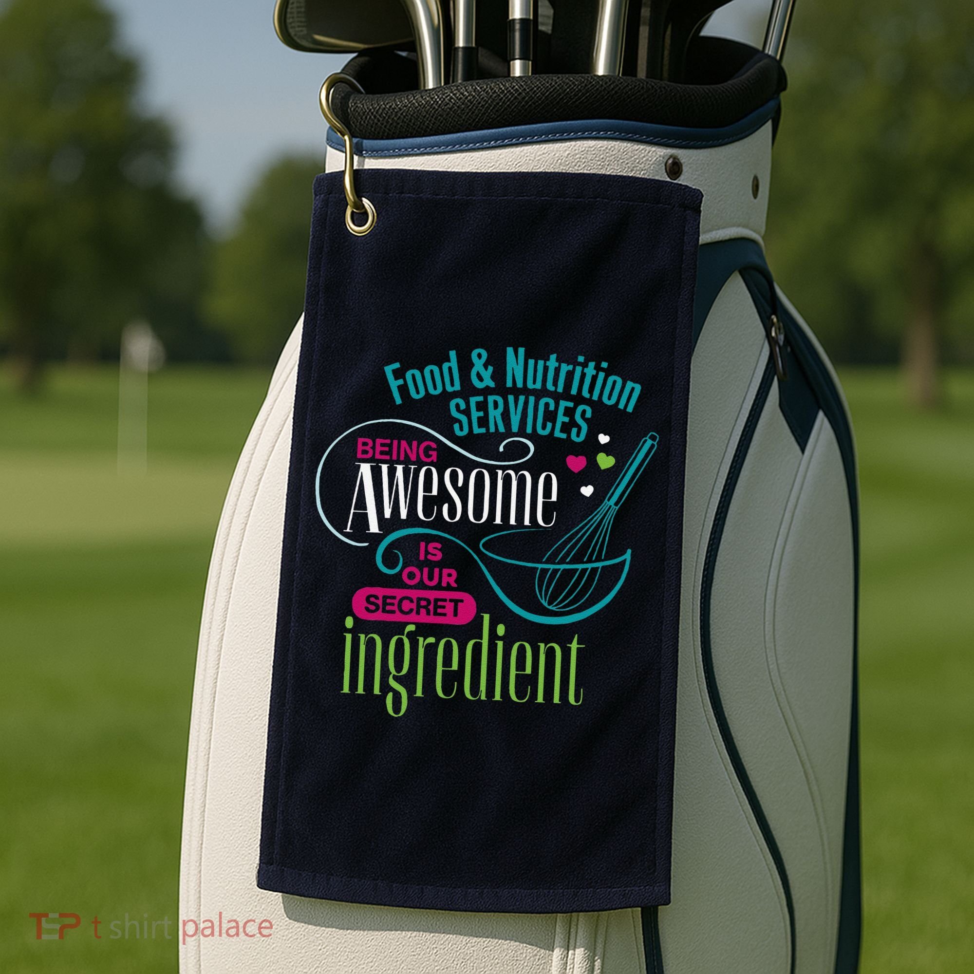 Food & Nutrition Services Being Awesome Lunch Lady Golf Towel