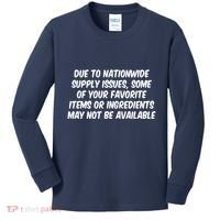 Funny Nationwide Supplies Issues Kids Long Sleeve Shirt thumb 0