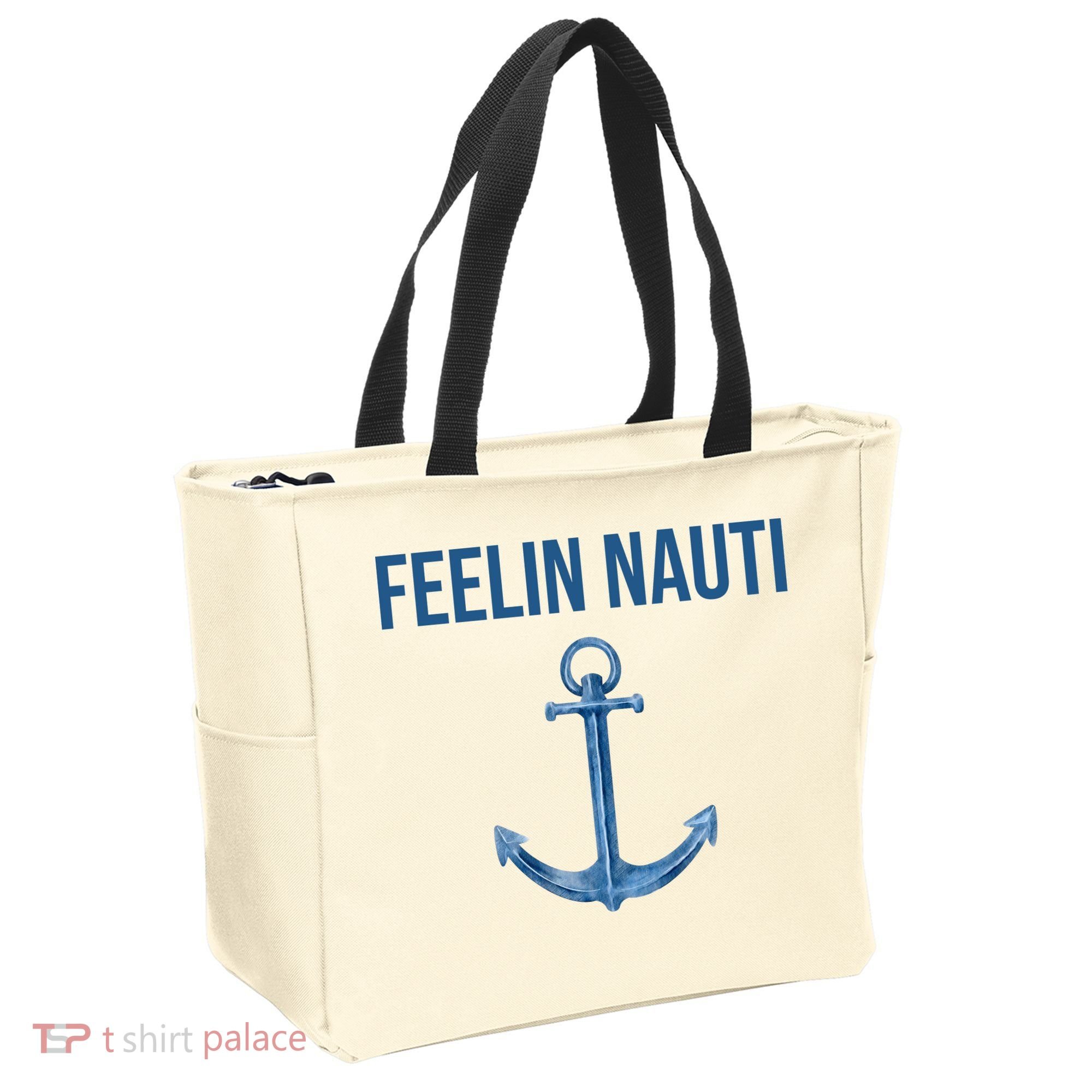 Feelin Nauti Sailing Funny Tote Bag