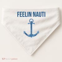Feelin Nauti Sailing Funny USA-Made Doggie Bandana thumb 0