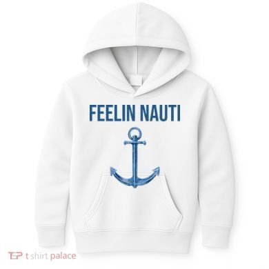 Feelin Nauti Sailing Funny Kids Hoodie