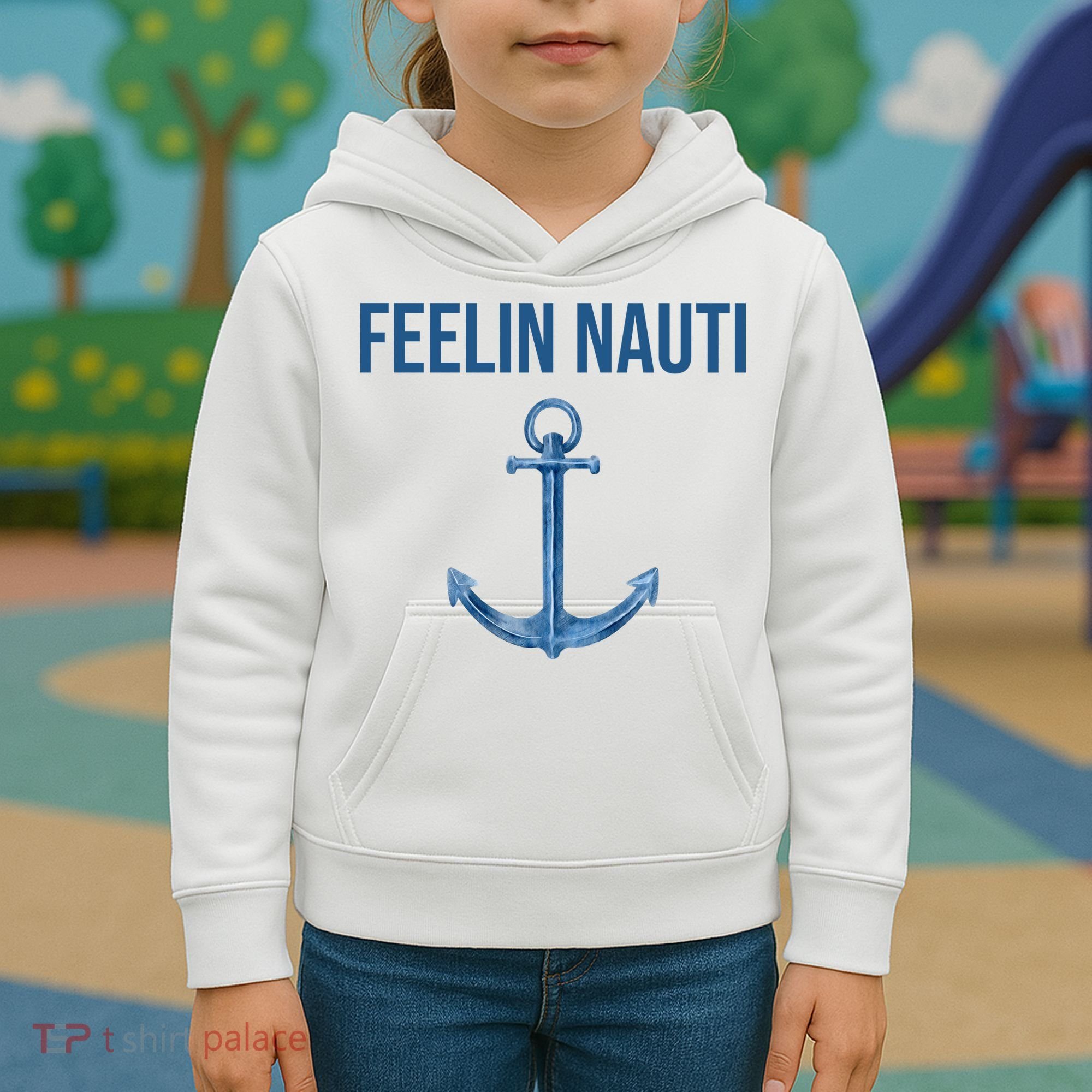 Feelin Nauti Sailing Funny Kids Hoodie