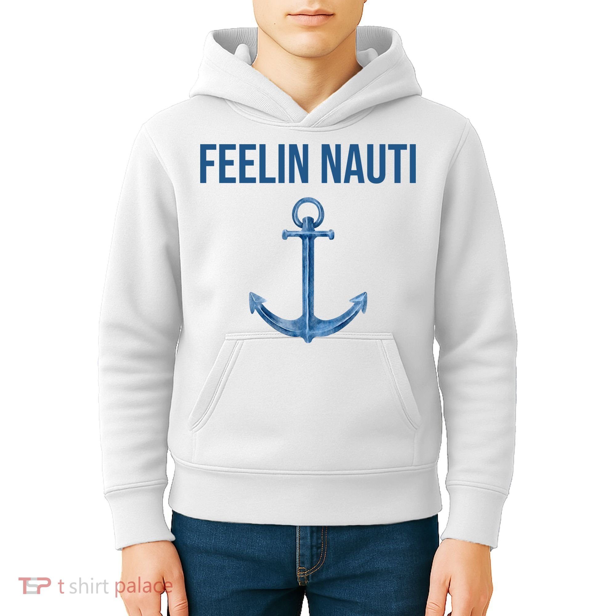 Feelin Nauti Sailing Funny Kids Hoodie