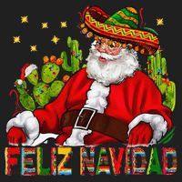 Feliz Navidad Santa With Cactus Mexican Santa Christmas Beanie thumb 2