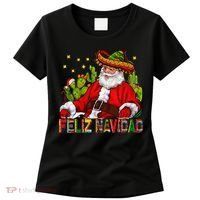 Feliz Navidad Santa With Cactus Mexican Santa Christmas Women's T-Shirt thumb 0