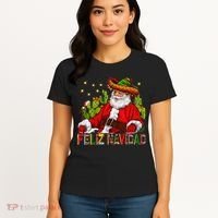 Feliz Navidad Santa With Cactus Mexican Santa Christmas Women's T-Shirt thumb 4