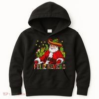 Feliz Navidad Santa With Cactus Mexican Santa Christmas Kids Hoodie thumb 0
