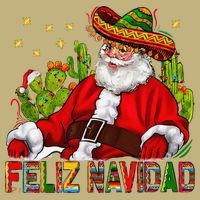 Feliz Navidad Santa With Cactus Mexican Santa Christmas Mousepad thumb 1