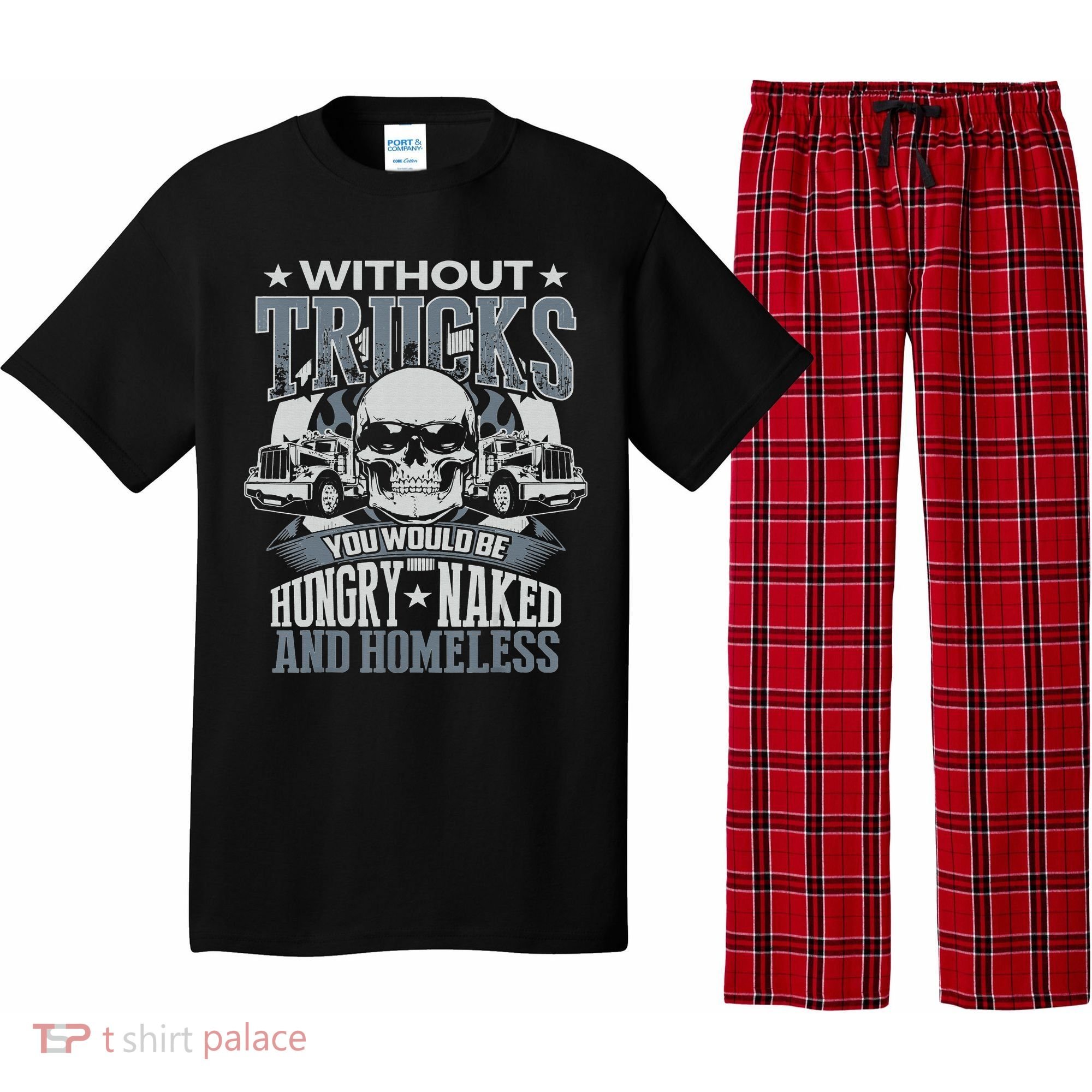 Funny Novelty Truckers Truck Driver Pajama Set