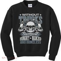 Funny Novelty Truckers Truck Driver Kids Sweatshirt thumb 0