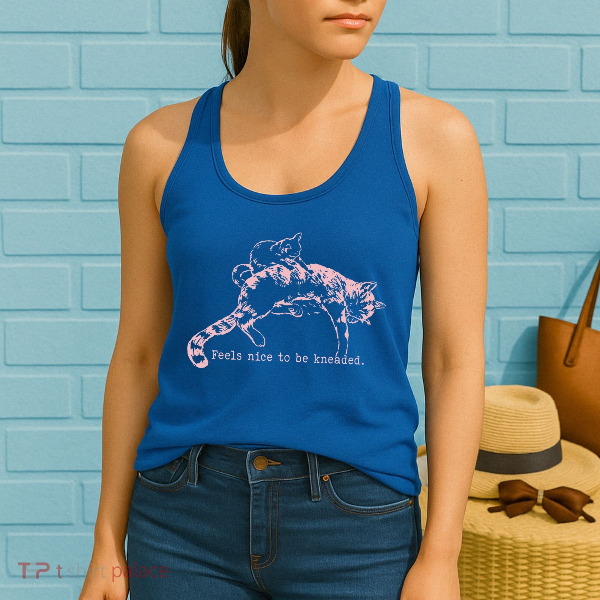 Feels Nice To Be Kneaded Cat Mom And Son Kitten Motherhood Women's Tank Top