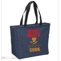 Funny Never Trust A Skinny Chef Gift For Cooking Lover Tote Bag thumb 2
