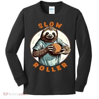 Funny Novelty Ten Pin Slow Roller Bowler Bowling Gift Kids Long Sleeve Shirt