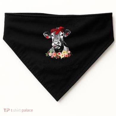 Funny Not Today Heifer Floral Farmer Cute Heifer USA-Made Doggie Bandana