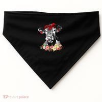 Funny Not Today Heifer Floral Farmer Cute Heifer USA-Made Doggie Bandana thumb 0