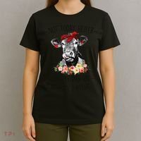 Funny Not Today Heifer Floral Farmer Cute Heifer T-Shirt thumb 4