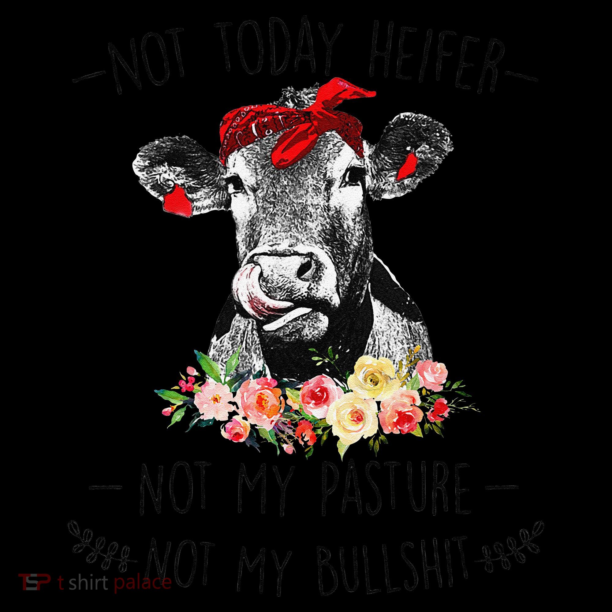 Funny Not Today Heifer Floral Farmer Cute Heifer Mousepad