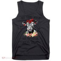 Funny Not Today Heifer Floral Farmer Cute Heifer Tank Top thumb 0
