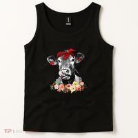 Funny Not Today Heifer Floral Farmer Cute Heifer Tank Top thumb 2