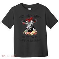 Funny Not Today Heifer Floral Farmer Cute Heifer Toddler T-Shirt thumb 0