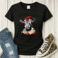 Funny Not Today Heifer Floral Farmer Cute Heifer Women's T-Shirt thumb 3