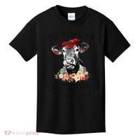 Funny Not Today Heifer Floral Farmer Cute Heifer Kids T-Shirt thumb 0