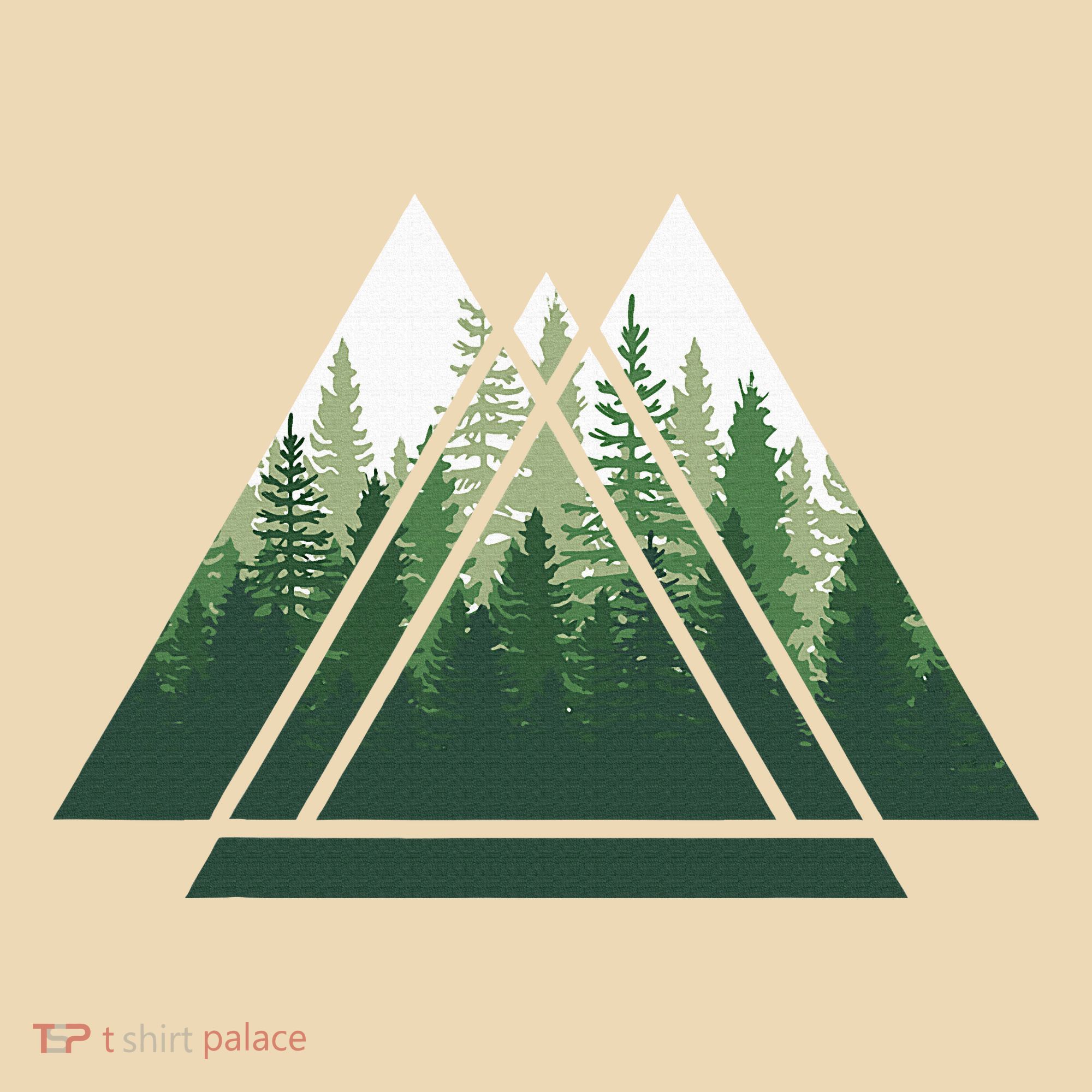Forest Nature Triangle Minimalism Tote Bag