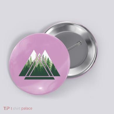 Forest Nature Triangle Minimalism Button