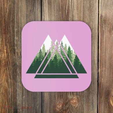 Forest Nature Triangle Minimalism Coaster