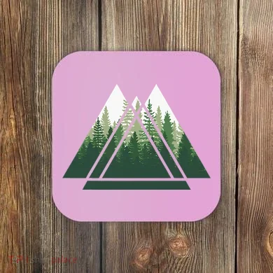 Forest Nature Triangle Minimalism Coaster