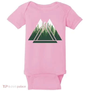 Forest Nature Triangle Minimalism Baby Bodysuit