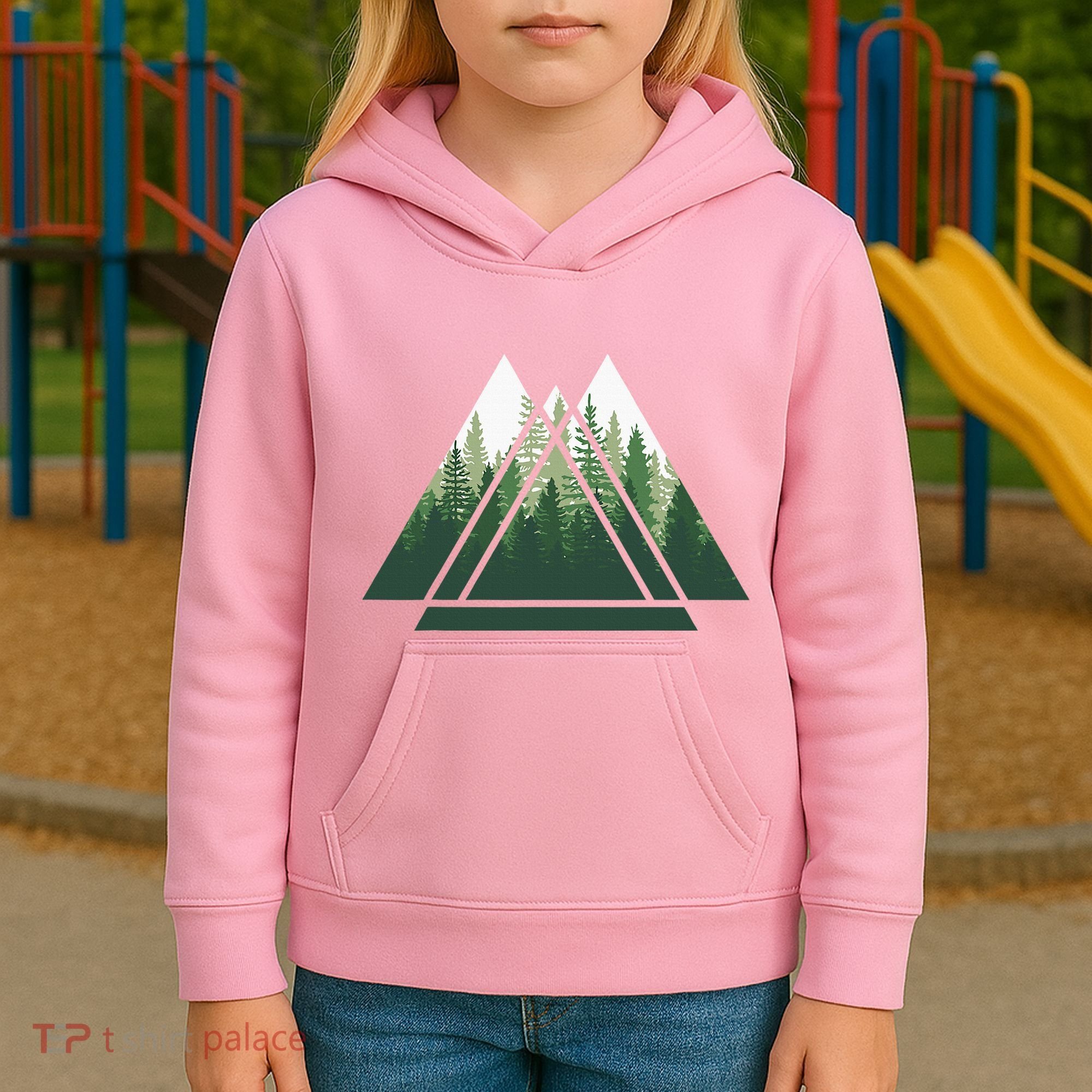 Forest Nature Triangle Minimalism Kids Hoodie